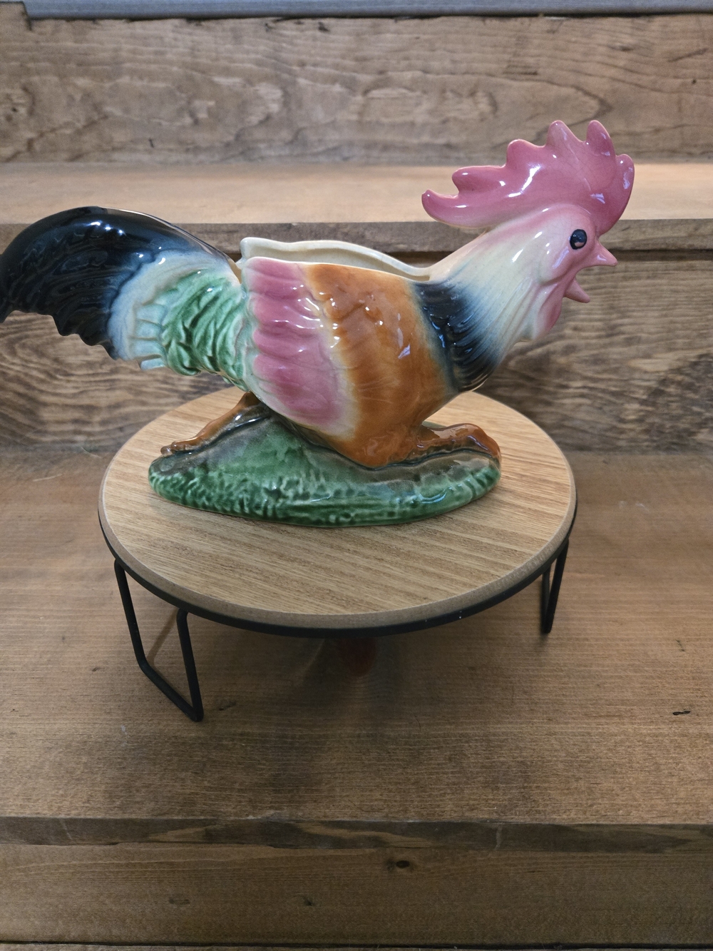Hand-Painted Multi-Color Ceramic Rooster Figurine - Decorative Home Art